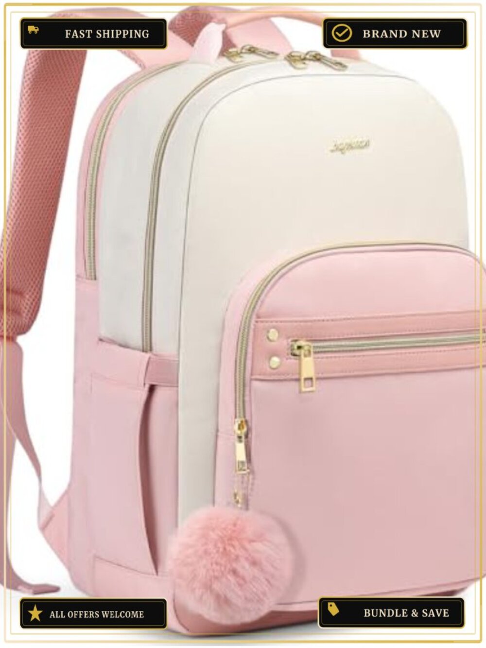 Laptop Backpack 15.6 Inch Waterproof Nylon Travel Daypack College Work Bag